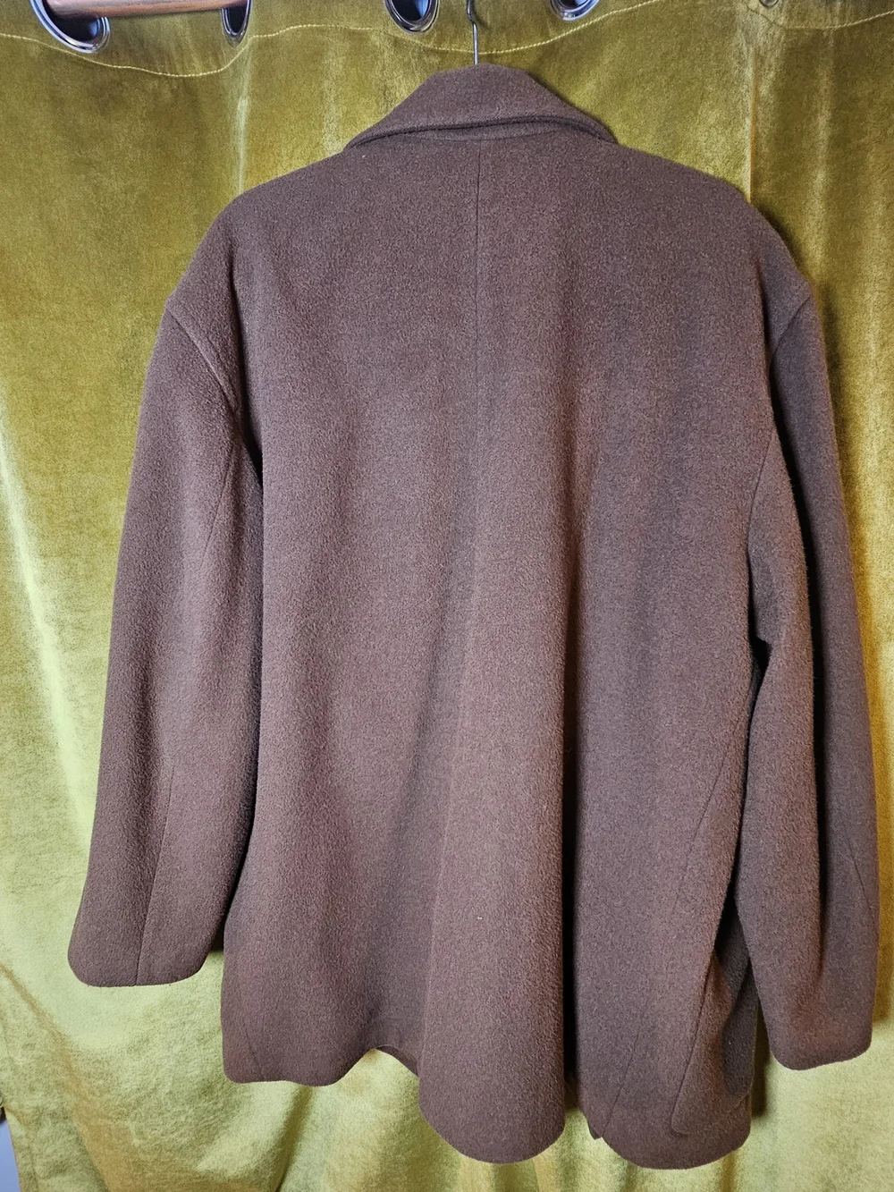 Vintage Alpaca Wool Coat Oversized Brown Blazer Jacket Menswear Style - Picture 6 of 6